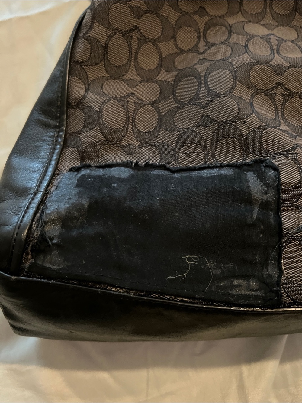 Coach Brown and Black Signature Shoulder Bag - Picture 16 of 16